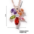 Detailed view of colorful zircon flower pendant with precise size and weight dimensions - Colorful Gemstone Flower Style (KSN00211RGCR)