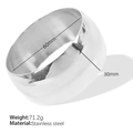 Polished silver stainless steel bangle 30mm width 60mm diameter variant for women - 30mm Width - 60mm Inner Diameter / Silver