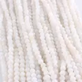 Close-up of 3mm faceted white natural stone beads for DIY jewelry making - 3mm (38cm, Approx. 120 Beads) / Moonstone