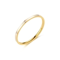 Close-up of minimalist gold and silver titanium steel slim ring with polished finish - US 11 / Gold-1mm-White Enamel
