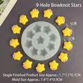 Silicone mold for 9 star bowknot shapes for cake fondant and chocolate DIY crafting - 9-Hole Bow Star Mold