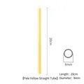 Light yellow straight glass straw 20cm x 8mm made of heat-resistant reusable glass - Straight / Light Yellow