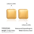 Detailed size chart for large 18K gold plated stainless steel square stud earrings - Square Stud Earrings (YYE025341)