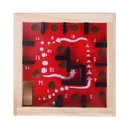 Labyrinthe en bois carré avec base rouge et bille en acier pour enfants - Noir Rouge / Style Personnalisé