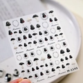 Minimalistische zwart-witte paddenstoel nagelstickers M-1142 met rode hartjes - M-1142 Paddenstoel Stijl (met Geleilijm)