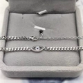 S925 Sterlingsilber Armband mit blauem bösem Auge Zirkon und eleganter Silberkette - Weißgold