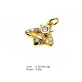 Bee pendant with white cubic zirconia crystals, 11.5x12x2.5mm gold plated jewelry charm - Bee Style 1
