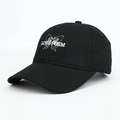 Classic black baseball cap featuring white butterfly embroidery and LOVE POEM text detail - Adjustable / Black