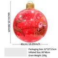 Inflatable red PVC Christmas ball with Santa design, height 66cm for outdoor yard decor - Christmas Ball / Christmas Sleigh (Red)