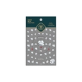 Autocollants pour ongles fleurs de bégonia minimalistes blanc et bleu style KX261 - Bégonia Relief 3D (KX261)