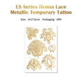 Metallic rose gold henna lace tattoo sticker with mandala pattern LS-009 14.5x21cm - Mandala Henna Gold Sticker (LS-009)