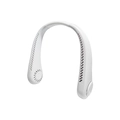 Draagbare bladloze nekventilator met USB-oplading in wit design en U-vormige stijl - Wit