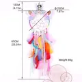 Rainbow unicorn dream catcher with soft feathers and flowers for girls bedroom decor - MS9017 Colorful With Colored Light