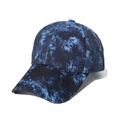 Détail de la casquette de baseball en coton tie-dye bleu et noir à six pans - Tie-Dye Bleu et Noir