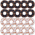 Set aus 20 Satin-Haargummis mit Basketball-Druck in den Farben Schwarz und Weiß - 24er Set / Schwarz & Weiß Mix (je 12)
