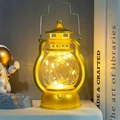 Vintage style gold Christmas lantern with warm LED starry lights and metal handle - Dreamy Gold (String Lights)