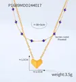Vista dettagliata della collana che mostra la catena da 38+5 cm e il pendente a cuore - Collana d'Oro (P1689)