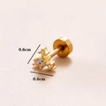 16G Gold Knorpel Ohrstecker mit herzförmigen Clustern aus drei klaren Zirkoniasteinen - Dreifach-Zirkonia-Cluster / Gold 4#