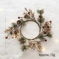 25cm gold pinecone Christmas wreath with berries and artificial pine needles 73g - Large Wreath
