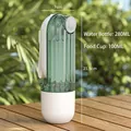 Botella portátil verde para mascotas, depósito de 280ml de agua y 100ml de comida - Vaso de Agua y Comida / Verde