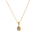 18K gold plated stainless steel teardrop necklace with purple birthstone pendant - June Separate Pendant