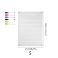 Detailed size view of a 21x29.7cm magnetic acrylic weekly planner with 6 markers - TYU051 Small Weekly Planner (With 6 Pens)