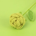 Handcrafted light green knitted wool rose flower bouquet single stem gift - Lemon Green Rose Bouquet