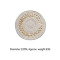 Bohemian 22cm round woven straw wall decor featuring beige cotton rope spiral texture - White Cotton Rope 22cm