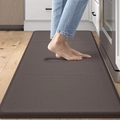 Dicke dunkelbraune PU-Leder Küchenmatte mit rutschfester Textur und Anti-Ermüdungs-Effekt - 51*99cm / Braun
