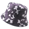 Unisex foldable purple camouflage bucket hat in durable canvas for outdoor sun protection - 5.8cm / Purple Camouflage (Color 8)
