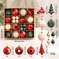 Set di decorazioni natalizie in rosso, verde e oro con varie forme festive - Set Rosso/Verde 32Pz