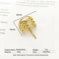 Minimalistischer goldener Pferdeschwanz-Haarhaken aus Legierung mit eleganten Linien - Hohl-Stil / Gold