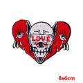 Punk style 8x6cm skull and red heart embroidered patch with LOVE text for DIY clothes - Heart Skull LOVE