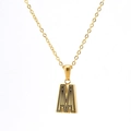 Modern gold stainless steel chain necklace with minimalist capital letter M pendant - Letter M (Single Pendant)