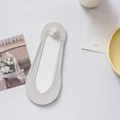 Women's cream white ice silk invisible liner socks with breathable mesh structure - One Size / Bean Green