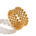 Kleine Perlen Netz Kreuz Ring-Gold-US 6