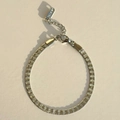 Flat herringbone chain bracelet in silver stainless steel with adjustable lobster clasp - Style 2 / Silver / Bracelet