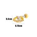 Golden cartilage stud earring featuring a heart-shaped gem and tiny gold star detail - Hollow Ring Heart Star (1#) / Gold Yellow