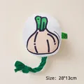 Quietschendes Knoblauch-Hundespielzeug mit Baumwollseil zur Zahnpflege, 28x13cm - 28x13cm / Knoblauch