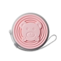 Tazza pieghevole rosa in silicone con simpatico orso e cinturino grigio per uso portatile - 180ML / Rosa