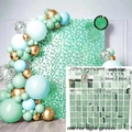 Mirror light green shimmer wall panel 30x30cm for birthday and wedding party backdrop - Light Green