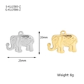 Polished elephant pendant charms in gold and silver finish with size and weight info - Style 2 Elephant (S-KLJ2585-Z) / Silver
