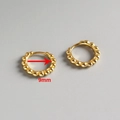 S925 sterling silver gold hoop earrings with 9mm inner diameter minimalist style - Inner Diameter 9mm / 9mm Gold