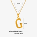 Golden stainless steel necklace featuring a letter G square pendant on a twist chain - Letter G