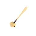 Elegant gold flower shaped stainless steel coffee spoon on white background - Gold / Balloon Flower