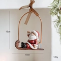 Santa on sleigh Christmas resin ornament with dimensions 13cm height and 120g weight - Red Gift Santa