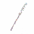 Close-up of rainbow spiral hair coil with natural purple stone pendant for braids - Light Purple Long 1pc 8#