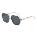 Lunettes de soleil carrées vintage avec monture grise transparente et verres gris - Monture grise translucide Verres gris