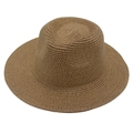Cappello Panama in paglia intrecciata a mano color marrone con corona classica e tesa - Tan (Colore 02)