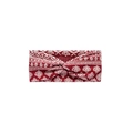 Elastic burgundy paisley printed yoga headband with a stylish front knot detail - Red Boho Print